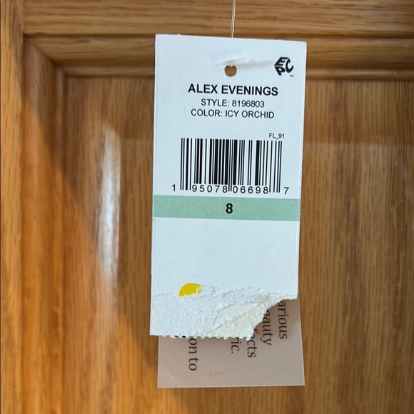 NWT Alex Evenings Purple Sequin Maxi Gown Flutter Sleeve - Picture 5 of 6